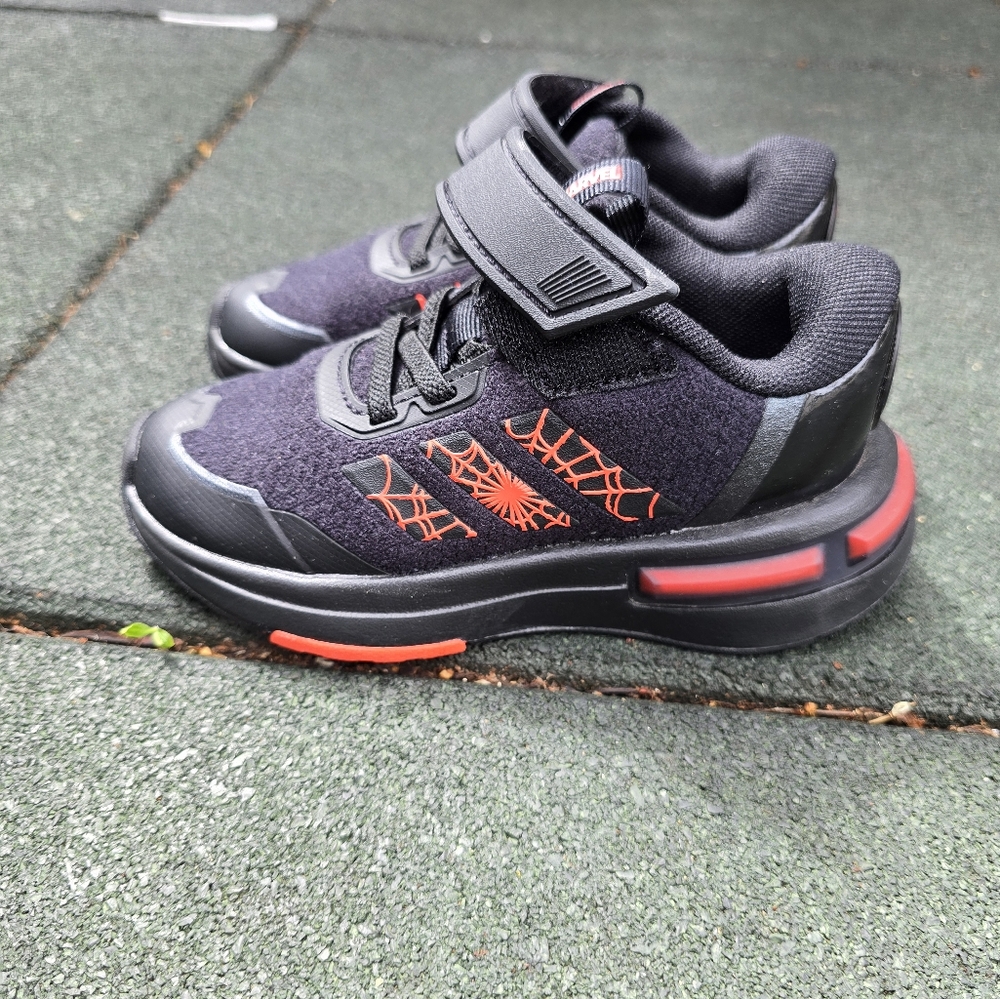 Adidas Marvel Spiderman Black and Red Athletic Shoes